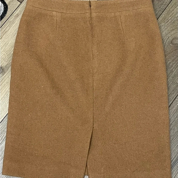 j crew mercantile Tan Wool Pencil Skirt Womens 2 Norm Preppy Capsule Academia - Picture 9 of 10